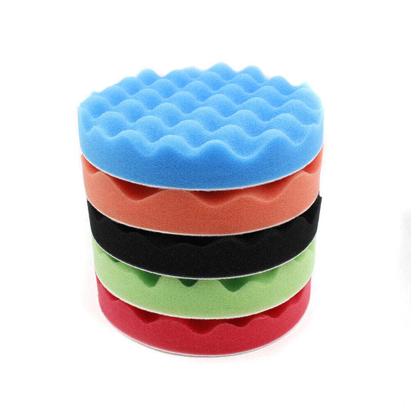 8pcs Car Polishing Disc Waxing Sponge Car Polisher Drill Adapter (6 inch)