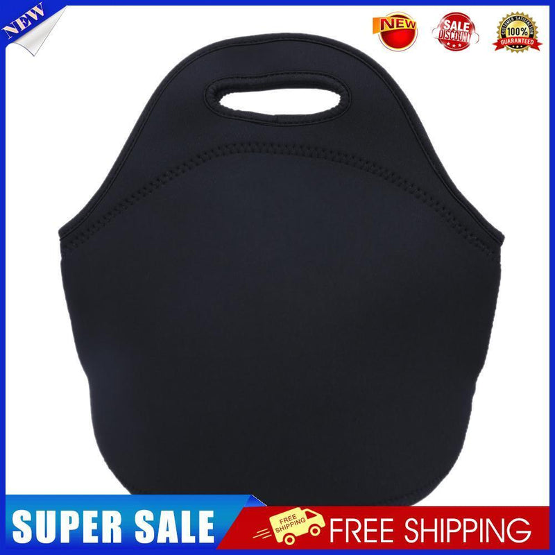 Neoprene Lunch Tote Bag Insulated Waterproof Lunch Box Container (Black)
