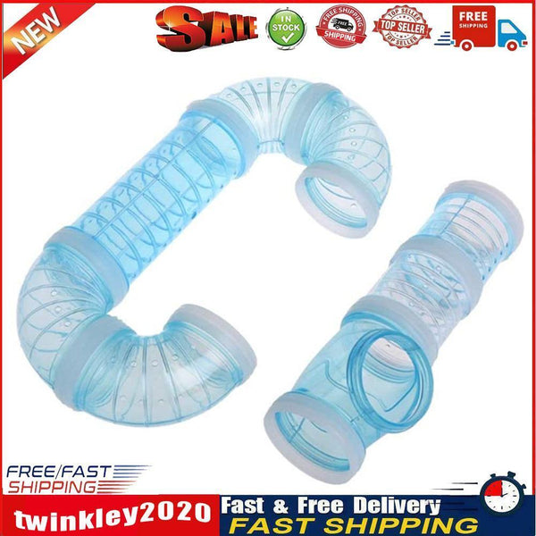 8pcs Hamster Tunnel Assembly Pipe Set External Small Pet Pipeline (Blue) Newly