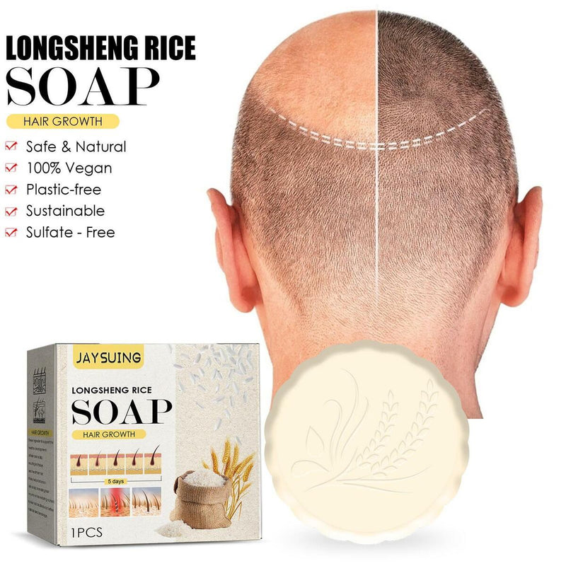 Rice Shampoo Soap Anti Hair Loss Nourish Dry Damaged Hair Repair Men Women