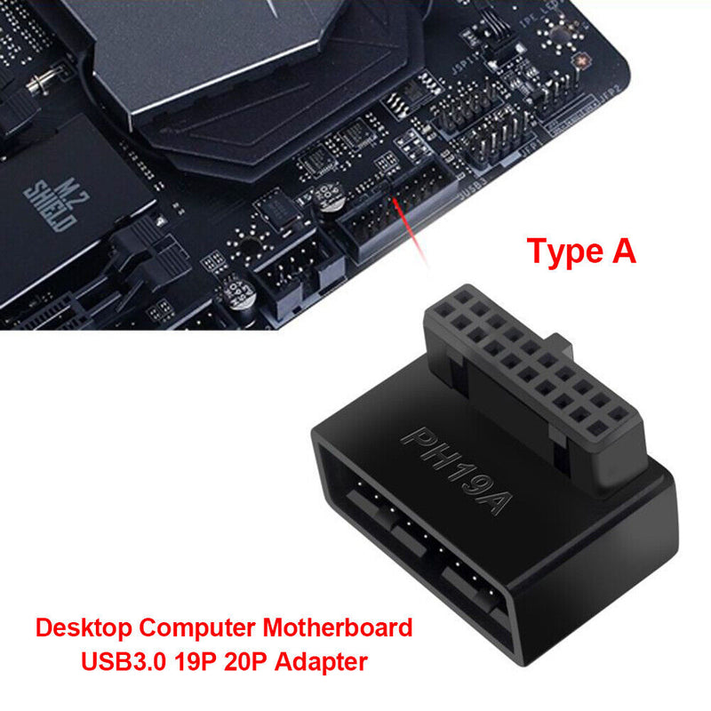 USB 3.0 19P 20P Header Adapter Plug Converter for Computer Motherboard (A)