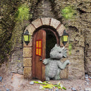Dinosaur Climbing Windows Sculpture Garden Dragon Opening Door Statue (B) Newly