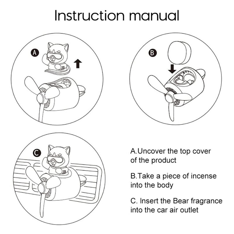 Car Air Freshener - Air Outlet Vent Aromatherapy Diffuser Ornaments (Black)