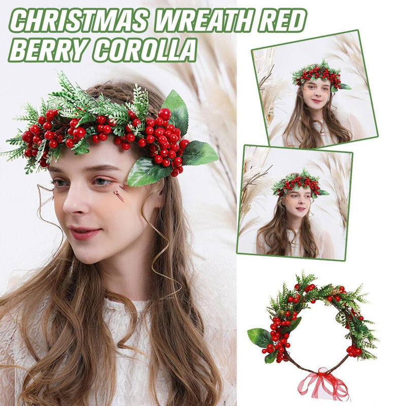 Artificial Red Holly Berry Christmas Decor Wire Bundle Garland Wreath Adjustabl`