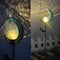 Solar LED Sun Moon Flame Light Retro Iron Landscape Lawn Lamps (A)(Blue) Newly