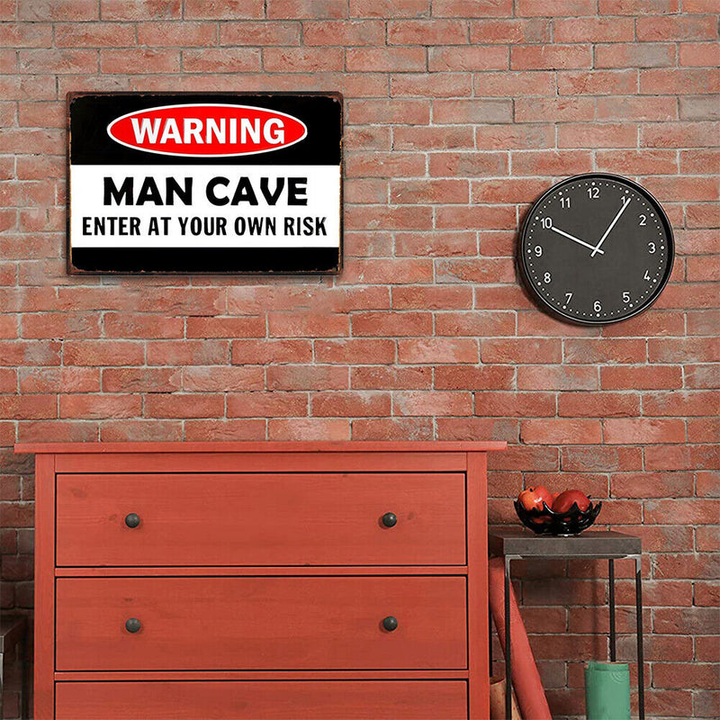 Retro Red Warning Metal Plate Painting for Bar Pub Tin Plaques Wall Sign