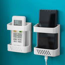 Wall Mounted Remote Control Storage Box Home Phone Holder Stand (White) Newly