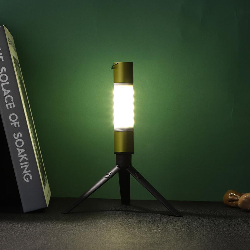 Camping LED Telescopic Flashlight with Tripod Nuts Rechargeable Torch (B)