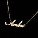 Fashion Women Letter Ambel Pendant Charm Clavicle Chain Necklace Jewelry