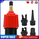 Paddle Board Valve Adapter Kayak Air Pump Converter with 4 Nozzles (Red)
