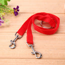 Nylon Double Dual Two Pets Dogs Leash 2 Way Coupler Walk Necklace(Red)