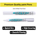 #A Acrylic White Paint Pens (4 Pack) Extra Fine Point (1mm) & Medium Tip (2mm)