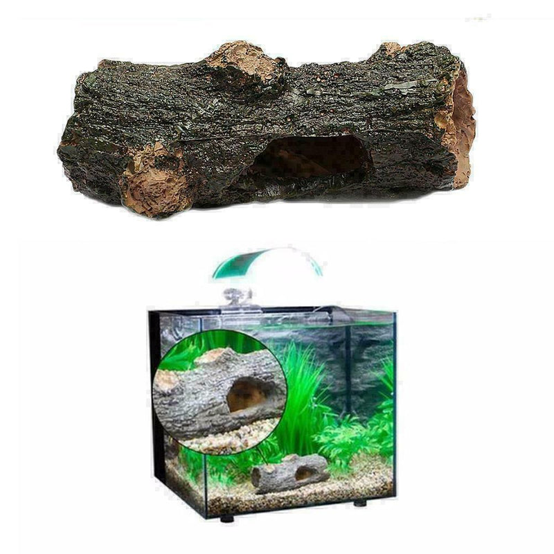 Aquarium Hide Fish Cave Ornament Hide Hollow Tree Hiding Decoration X3U7 B8R8