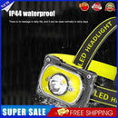 Portable COB LED Headlamp 4 Gears 600lm Outdoor Waterproof Warning Flashlight
