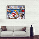 Painting By Numbers Kit DIY Naughty Cat Canvas Oil Wall Art Picture Ornamen