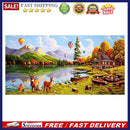Mountain Lake Deer Oil Paint By Numbers Kit DIY Acrylic Painting on Canvas Set