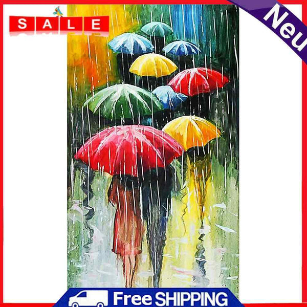 Holds Umbrella Oil Paint By Number Kits Canvas DIY Picture Hand Painted Wall Art