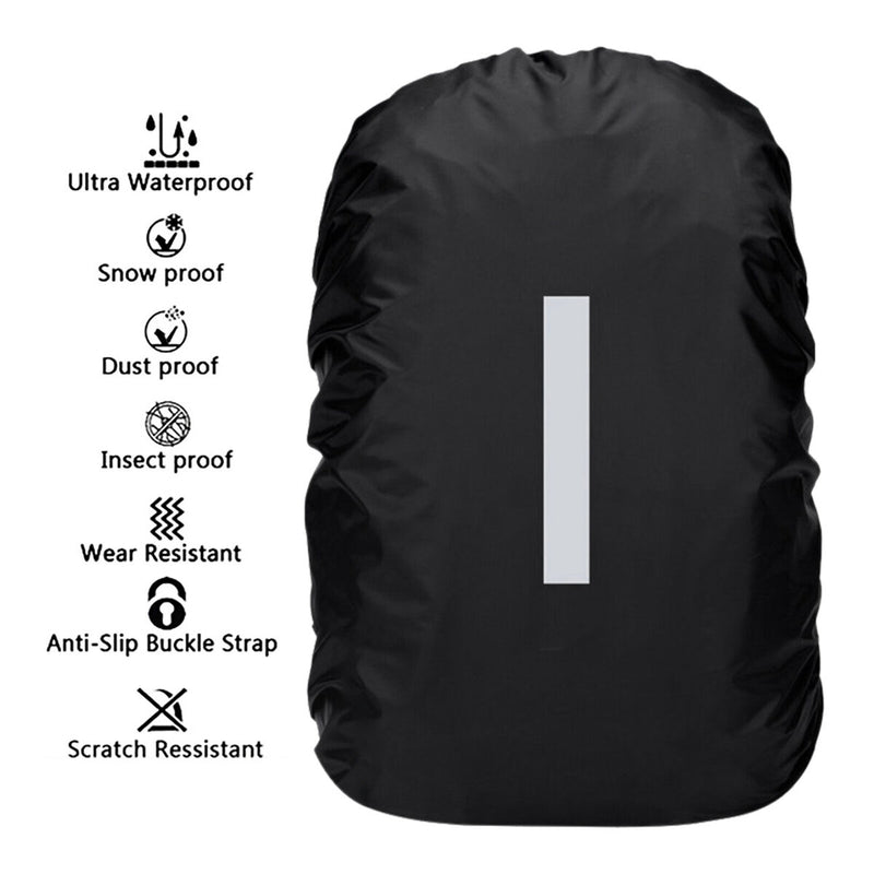 Waterproof Backpack Rain Cover Hi-Visibility Cover Antislip Cross Buckle Strap