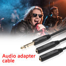 6.35mm Male to 2 6.35mm Female Cable Adapter 1/4Y Splitter Stereo Audio Cord