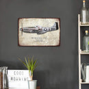 Home Weatherproof Retro Chic Fighter Sign Iron Painting Wall Drawing Templa