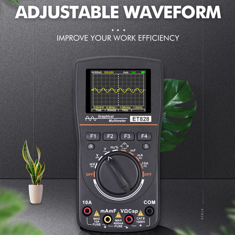 ET828 2-Inch Oscilloscope Multimeter Digital 1MHz 2.5Msps Resistance Test Meter