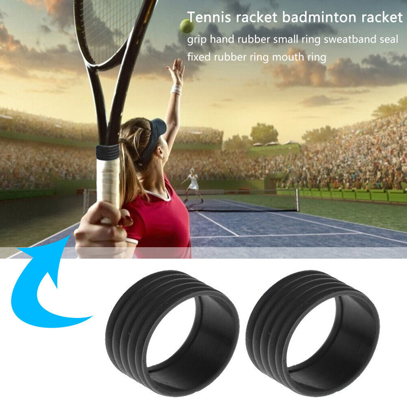 5pcs Tennis Racket Handle Ring Reusable Badminton Racquet Grip Band Overgri