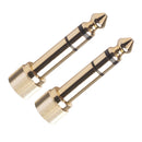 1/2pcs 6.35mm Male to 3.5mm Female Plug Jack Mic Audio Screw Adapter Converter