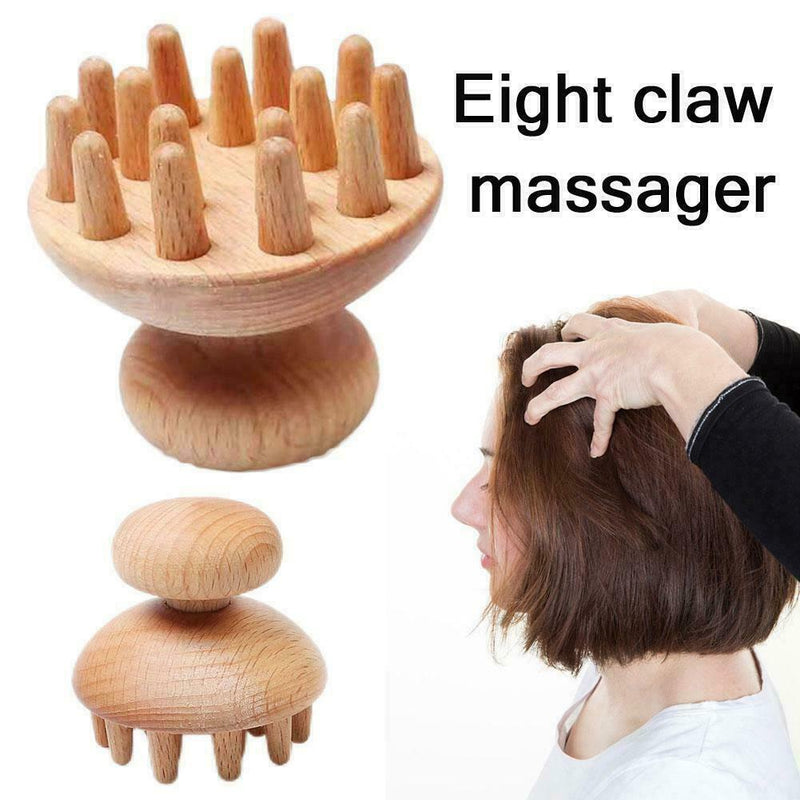 Wooden Massage Comb Acupoint Massage Claw Scalp Massage Loss Anti-hair S9R6