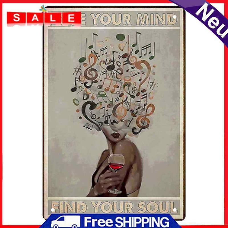 Music Note Lady Plate Metal Tin Sign Plate for Bar Pub Club Wall Home Decor