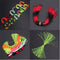 12 Bundles 50 Beaches Silicone Skirts Fishing Flake Squid Lure Thread Jig Lure