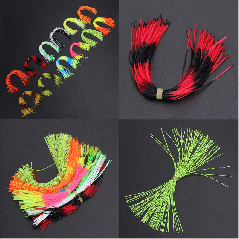 12 Bundles 50 Beaches Silicone Skirts Fishing Flake Squid Lure Thread Jig Lure