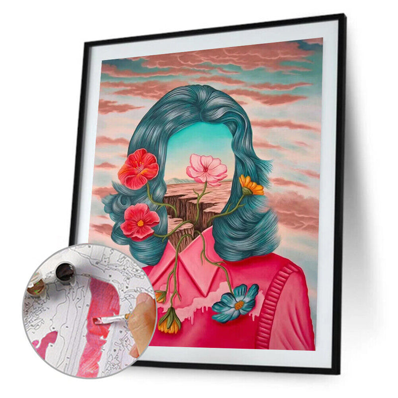 Flower Personification Oil Paint By Numbers Kit DIY Acrylic Painting on Canvas