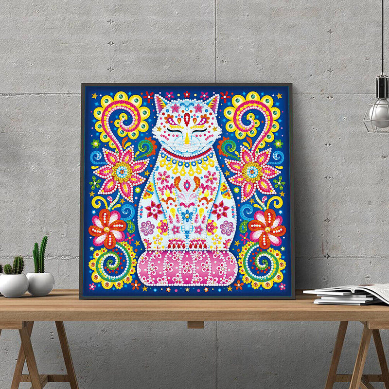 Rhinestone 5D DIY Special Shaped Diamond Painting Luminous Cat Mosaic Kit