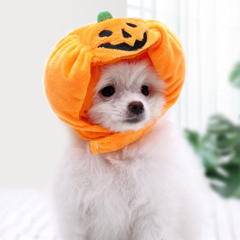 Adjustable Soft Halloween Pet Cat Pumpkin Headdress Cute Dog Decorative Wig Hat