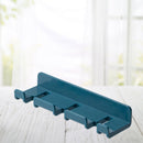 Punch Free Plug Hanger Wall-Mounted Toothbrush Bathroom Holder (Dark Blue) Newly