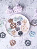 3pcs Gear Fondant Cake Decorating Sugarcraft Cutter Plunger Mould
