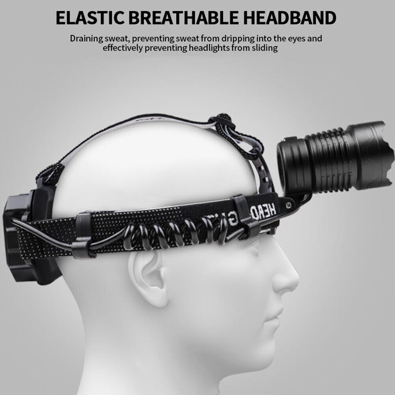 Portable XHP360 LED Headlamp 3000lm Waterproof Flashlight for Camping Fishing