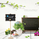 10pcs Retangle Blackboard Stand Wedding Lolly Party Tag(Flower)