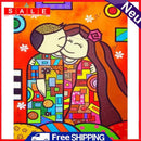 Painting By Numbers Kit Frameless DIY Sweet Lovers Hand Painted Canvas Artwork