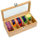 Wood Bamboo Tea Bag Box Storage Organizer Holder Sorter U 5 K Compartments Q4X0