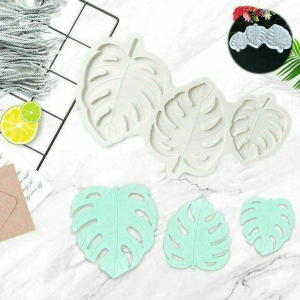 Tropical Leaf Palm Silicone Fondant Sugarcraft Mould Cake Mold AU Baking T1B8