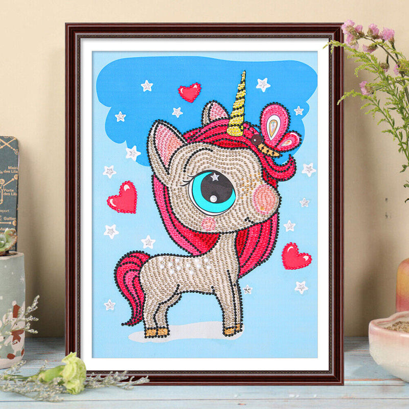 DIY 5D Cartoon Horn Horse Part Special Shape Diamond Painting Kit (T049)