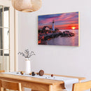 Seaside Lighthouse Frameless Oil Paint by Numbers Kit Handpainted Picture Newly