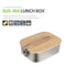 Portable Outdoor Lunch Box Stainless Steel Bamboo Wood Cutting Board Cover Newly