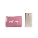Fashion Women Letter Print Clutch Cosmetics Storage Makeup Bags (Rose Red)