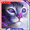 DIY 5D Diamond Painting Full Round Purple Cat Handmade Picture Home Decor
