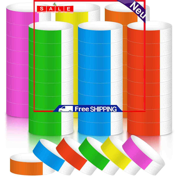 800 DuPont paper Bracelets 6 colors (red orange yellow green pink blu