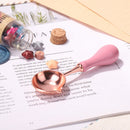 Sealing Stamp Wax Spoon Wood Handle Beads Furnace Stove Pot Craft (Pink) Newly
