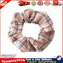 Hair Scrunchies Plaid Women Elastic Ponytail Holder Hair Ties Rope (Khaki) Newly