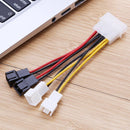 2pcs 4-Pin Molex to 3-Pin fan Power Cable Adapter Connector 12v*2 / 5v*2